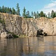 Река Витим. Скальная стена